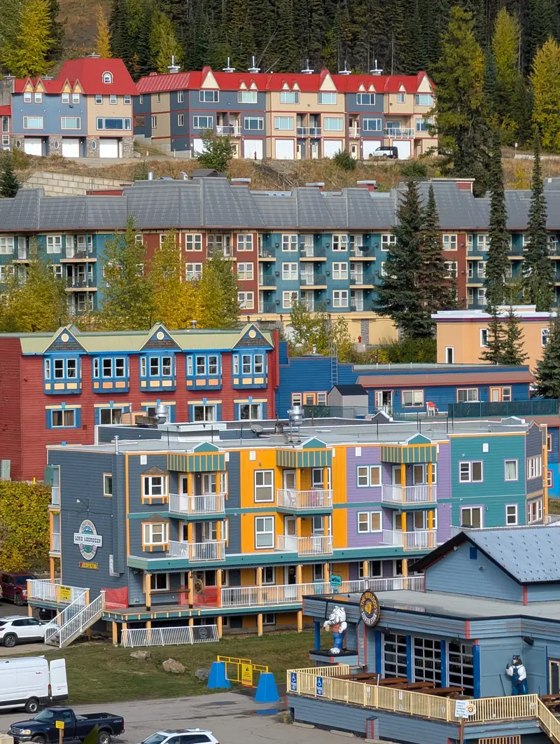 SilverStar’s colourful village condo buildings