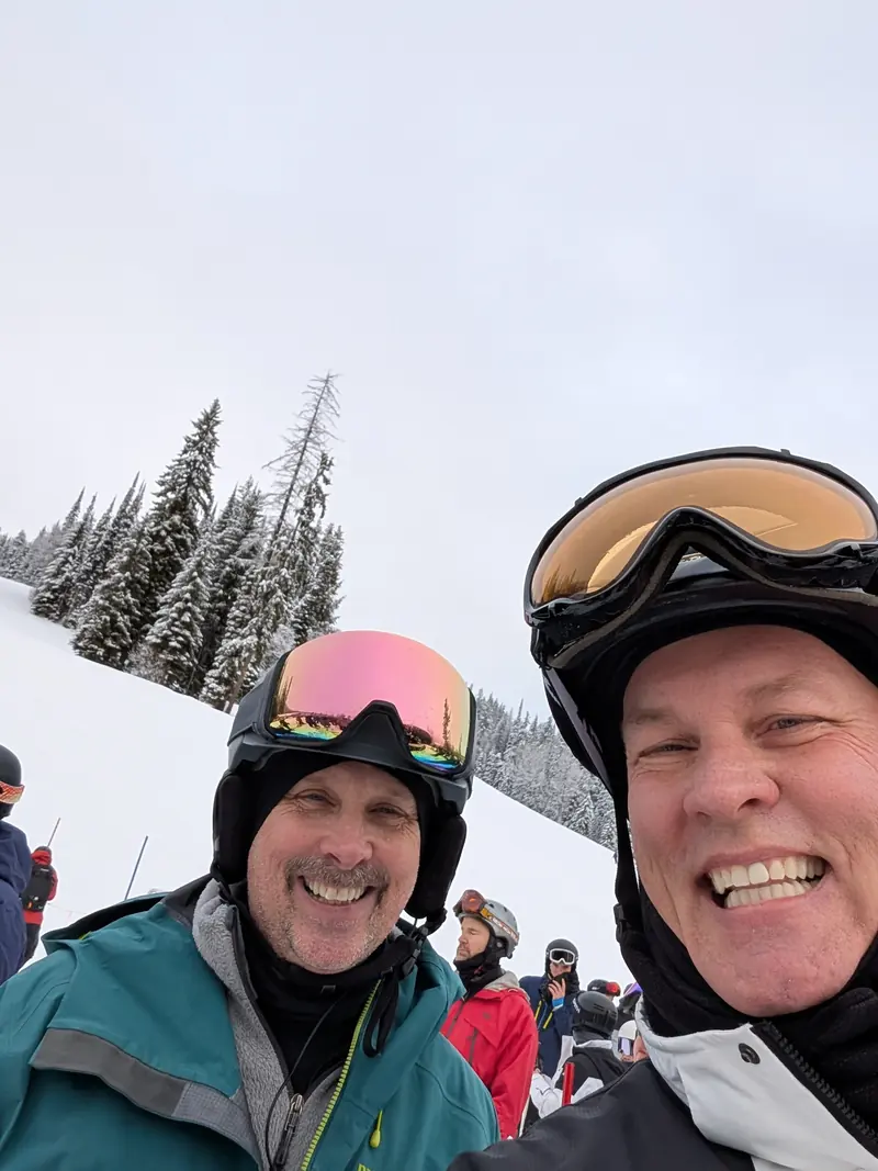 Selfie with a guest on the hill at SilverStar