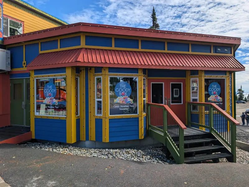 A colourful shop building on SilverStar’s village street