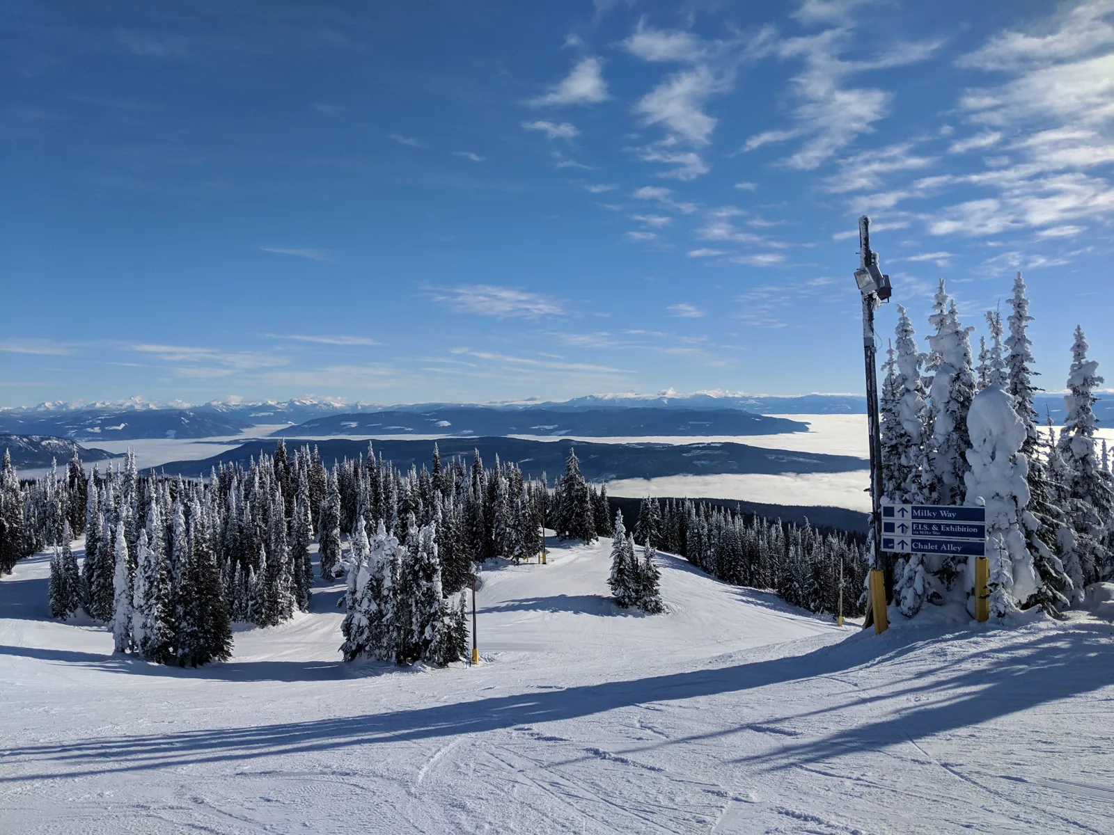 Winter run with valley views at SilverStar